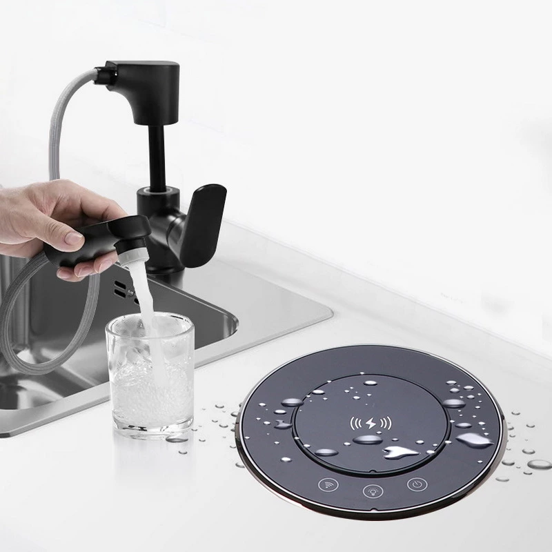 Germany Power Outlet Wifi Intelligent IP65 Waterproof Motorized Pop up Lifting Tower Socket With 2 USB-C Wireless Charging