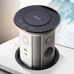 Germany Power Outlet Wifi Intelligent IP65 Waterproof Motorized Pop up Lifting Tower Socket With 2 USB-C Wireless Charging