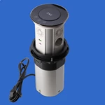 Germany Power Outlet Wifi Intelligent IP65 Waterproof Motorized Pop up Lifting Tower Socket With 2 USB-C Wireless Charging