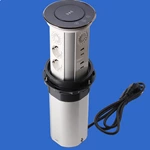 Germany Power Outlet Wifi Intelligent IP65 Waterproof Motorized Pop up Lifting Tower Socket With 2 USB-C Wireless Charging