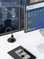 Desktop Power Grommet Outlet PD 20W Fast Charging USB-C,Tamper-Resistant Design AC Outlets,3.15'' Cable Hole Grommet Outlet,Recessed Power Grommet with 3 USB Ports (1-Pack)