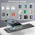 Recessed Power Strip with 15W Wireless Charger, Flush Mount Power Strip with 2 Outlets, 2 USB, and 6.56FT Flat Plug Cable, Furniture Recessed Outlet for Drawer, End Table, Sofa, Cabinet