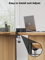 Desk Clamp Power Strip 4AC Outlet 2USB-C Ports,2 USB-A Ports,Desktop Tube Edge Mount Outlet Under Desk Table Leg Widely Spaced Surge Protector Outlet Station,6.6ft Heavy Duty Plug and Cord