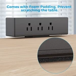 Desk Clamp Power Strip, Desktop Charging Station with 6 Outlets, Desk Outlets Connect 6.56FT Extension Cord, Flat Plug Desk Extender Power Supply for Office, Home