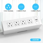 Desk Power Strip with USB C, Desk Clamp Power Strip with 4 AC Outlets, Desk Outlets Connect 9.84FT Extension Cord for Home Office, White