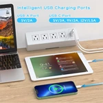 Desk Power Strip with USB C, Desk Clamp Power Strip with 4 AC Outlets, Desk Outlets Connect 9.84FT Extension Cord for Home Office, White