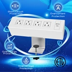 Desk Power Strip with USB C, Desk Clamp Power Strip with 4 AC Outlets, Desk Outlets Connect 9.84FT Extension Cord for Home Office, White