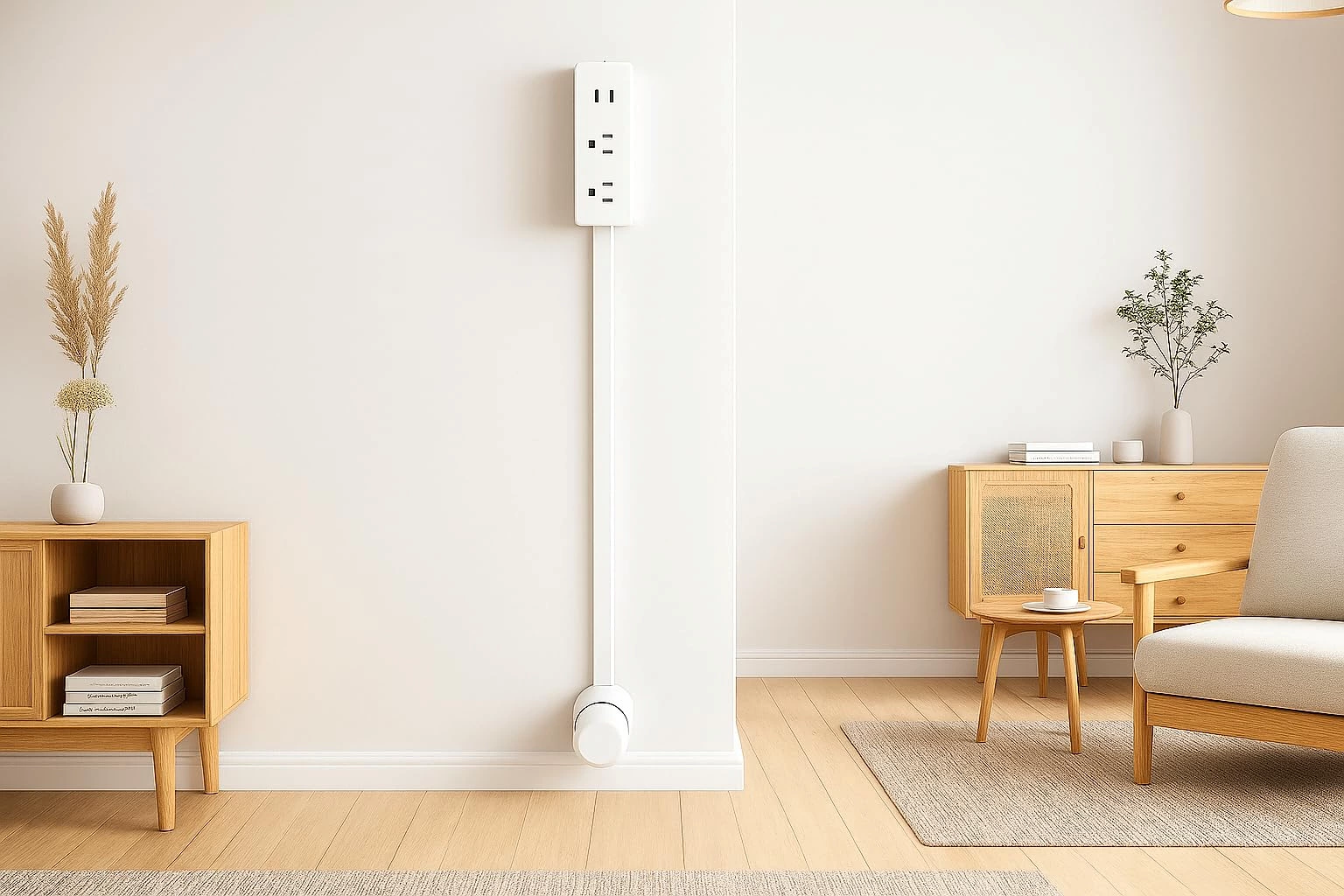 Electrical Outlet Extender Features USB-A,USB-C,2 AC Outlets,Wall Power Socket Expander Stick, Extendable Rotating Electric Outlet Plug Adapter Nightstands,Sofa, Desks and More Hard to Reach Space