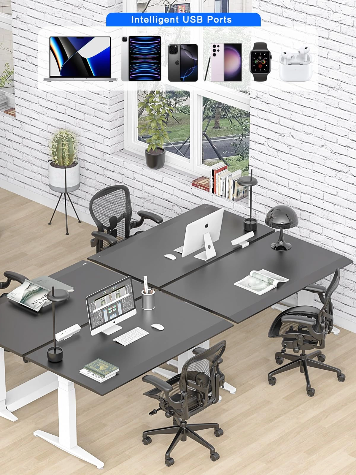 Desk Clamp Power Strip with 65W USB-C&USB A Ports 3 AC Outlet, Nightstand Edge Mount Charging Station Power Strip with USB-C Ports Tabletop Surge Protector for Home Office, Dorm Room(White)