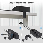 Desktop Power Strip with 3 AC Outlets, 4 USB Ports (Including USB-C PD 20W) Switch, 2M Cable and 4000W/16A Max Surge Protection for Office/Home