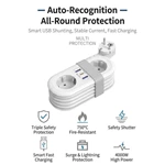 EU Certified Extension Socket PD 20W Fast Charging 2 Way Outlet 4000W European Portable Hub